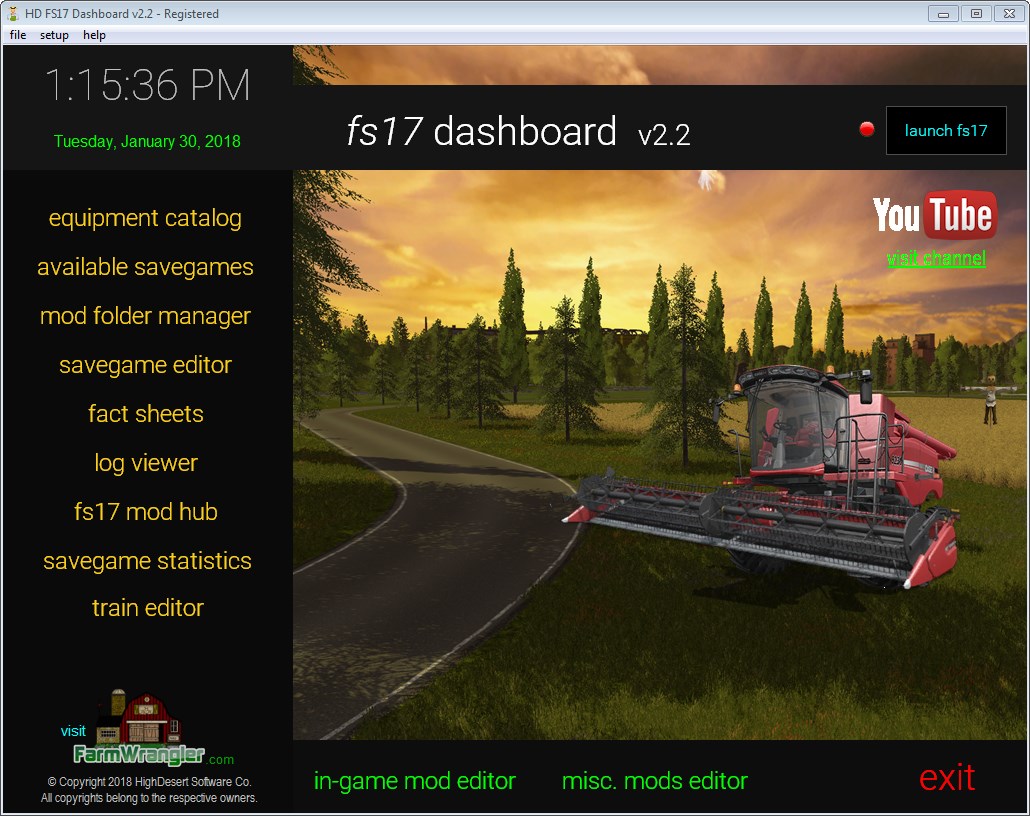 FS17 Dashboard screenshot